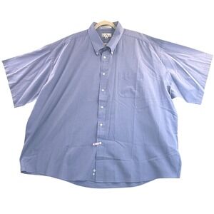 Enro Button Down Shirt 20 Light Blue Short Sleeve Cotton Blend Pocket Big & Tall
